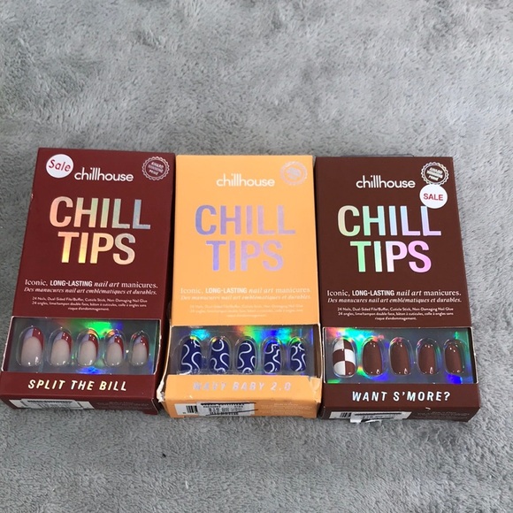 3 Assorted Chillhouse Nail Tips New - Picture 1 of 9